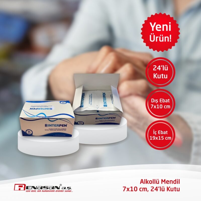 Antiseptik Dezenfektan Mendil 7×10 – 24’lü Kutu