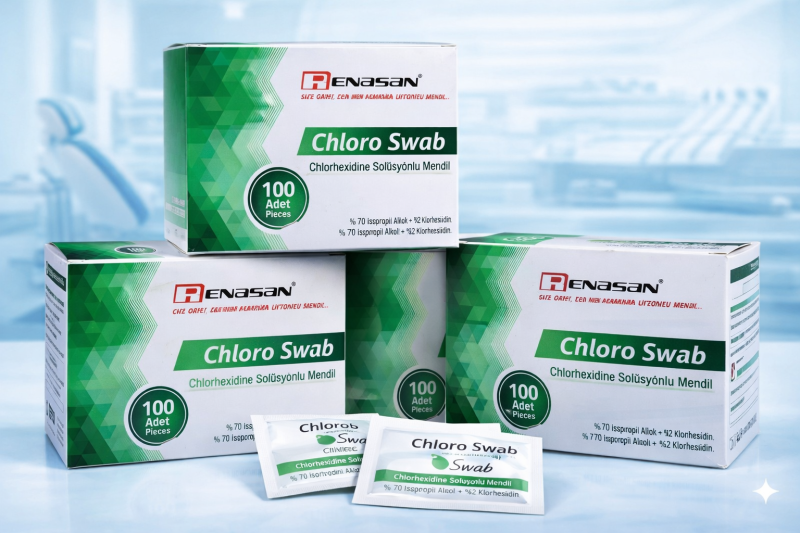 Klorheksidin Glukonat % 2 İsopropil Alkol %70 İçerikli Antiseptik Mendil (Büyük-küçük Boy)