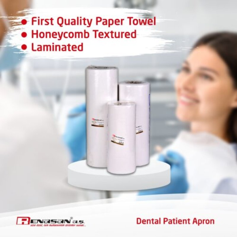 Dental Patient Bib – Dentist Bib 50-Sheet Roll WHITE (50×60 cm)