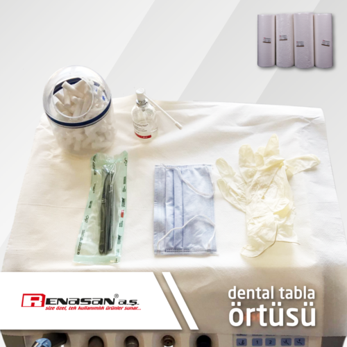 Dental Ünit Tabla Örtüsü Rulo 25x30cm BEYAZ (100-150-200-250-280) Yaprak’lı